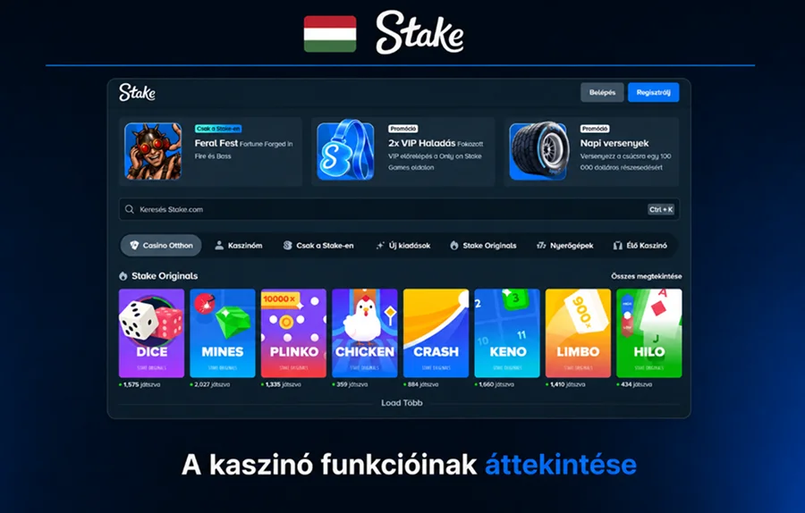 A Stake kaszinó funkcióinak áttekintése